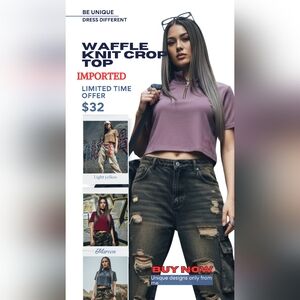 Waffle Knit Crop Top — Trendy & Comfy